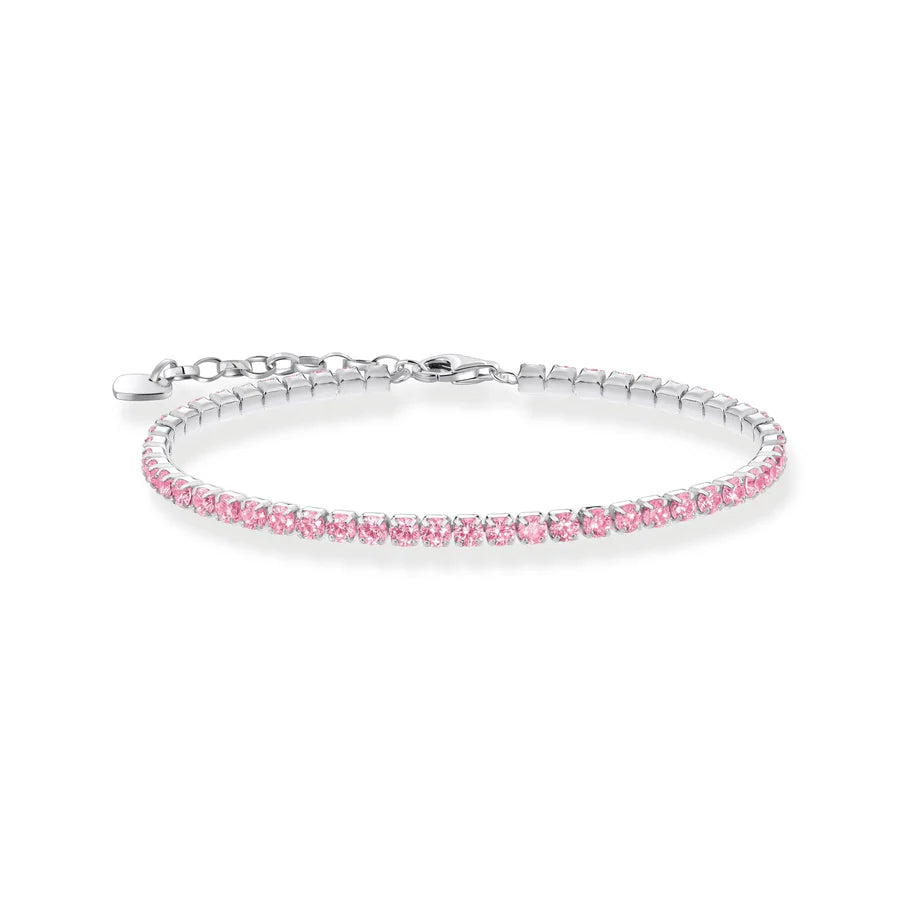 Tennis Bracelet With Pink Zirconia