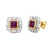 Natural Ruby & Diamond Stud Earrings