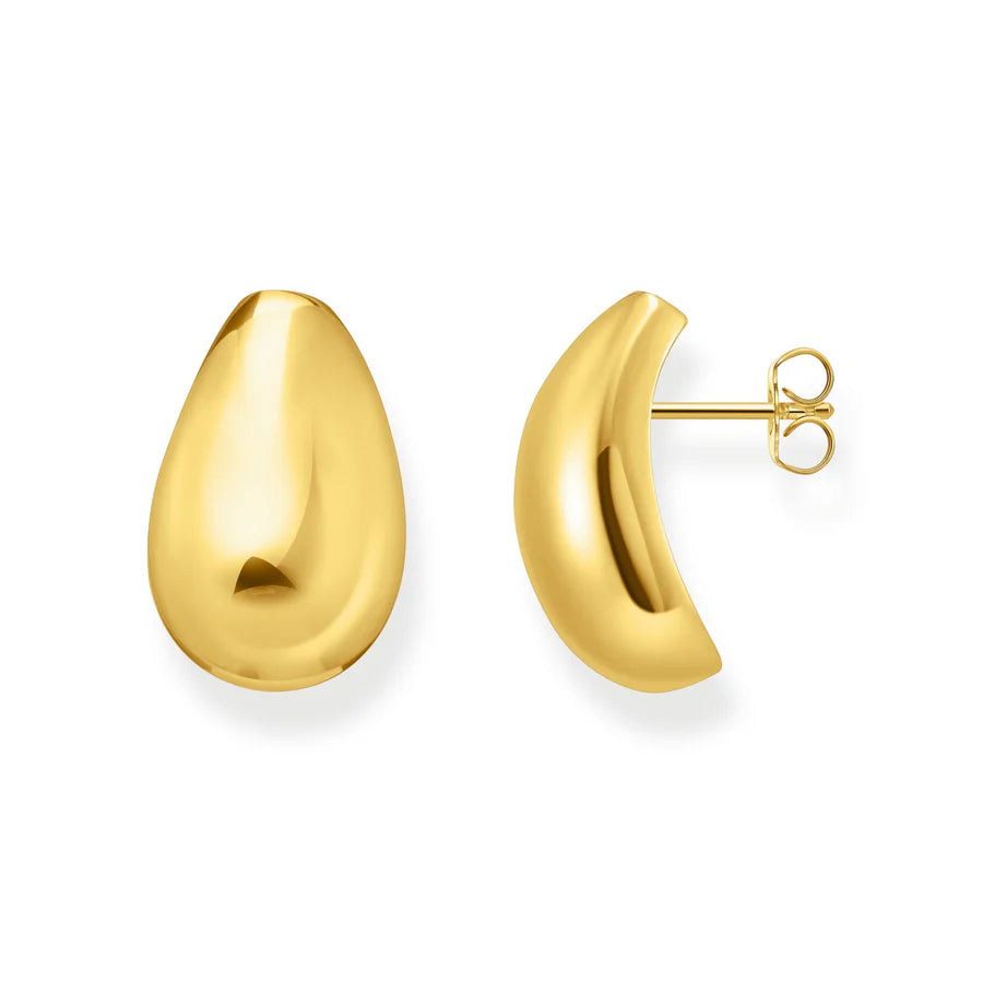 Ear Studs In Drop Shape Gold