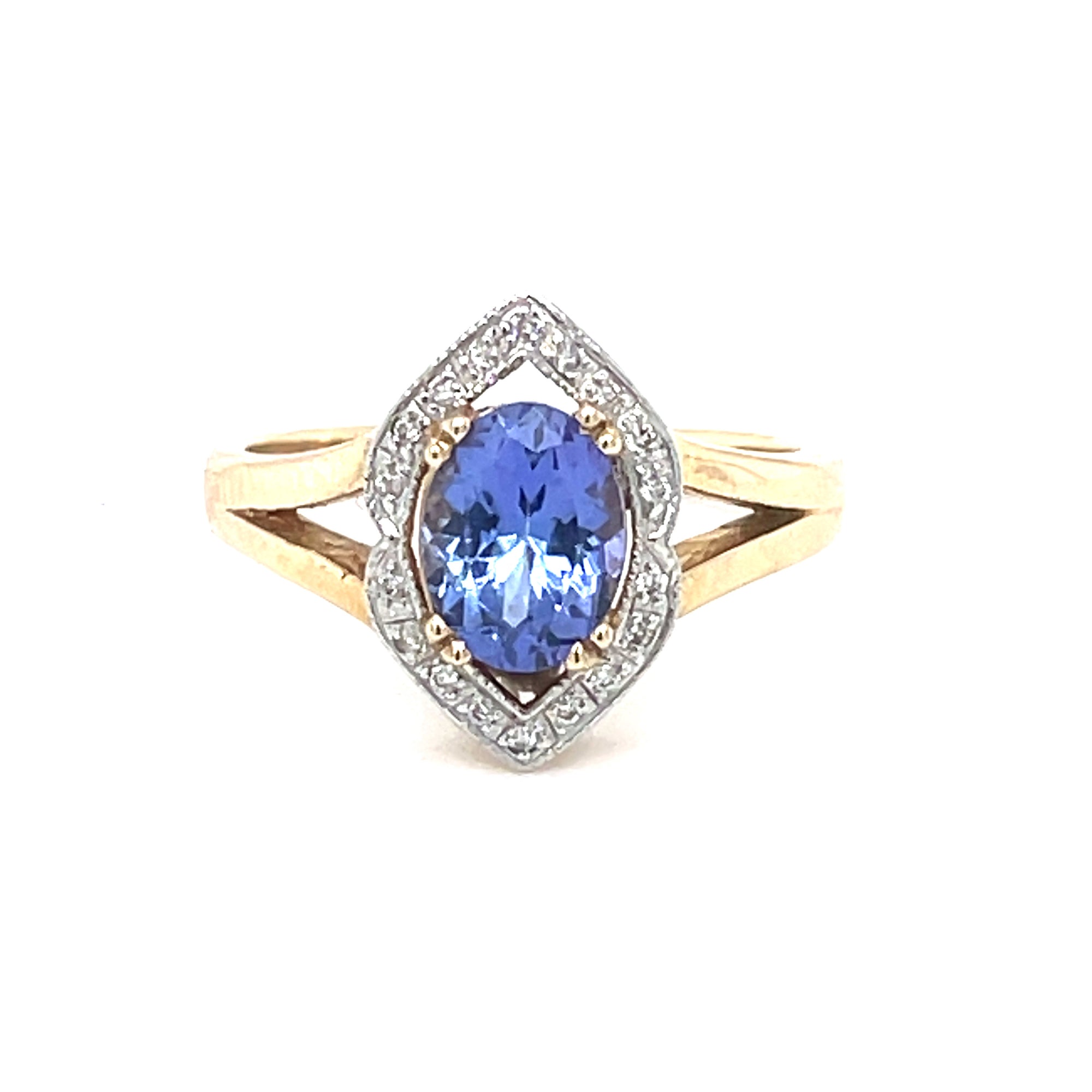 Natural Tanzanite & Diamond Dress Ring