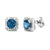 Natural London Blue Topaz & Diamond Stud Earrings