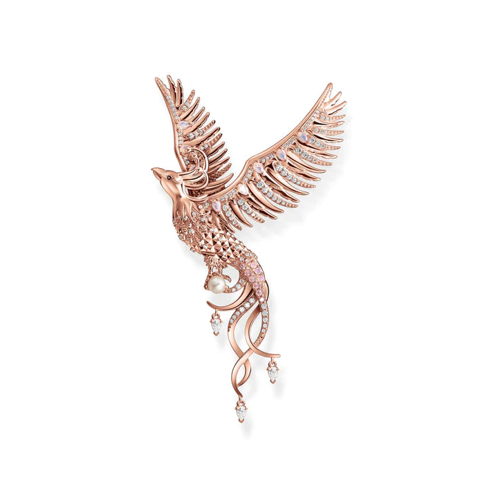 Pendant Phoenix With Pink Stones