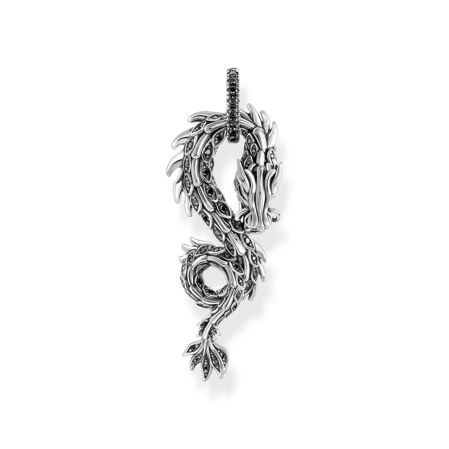 Dragon Pendant With Black Zirconia